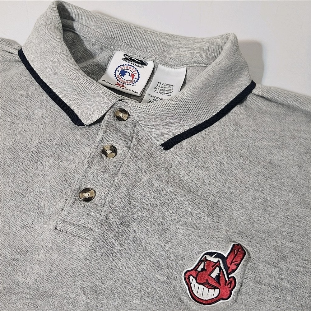 VTG Cleveland Indians Embroidered Chief Wahoo SS Polo Shirt XL Guardians 90s Y2K
